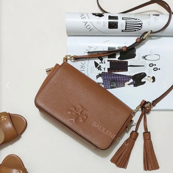 Tory Burch Handbags - RARE Tory Burch Mini Thea Crossbody Bag in Classic Tan